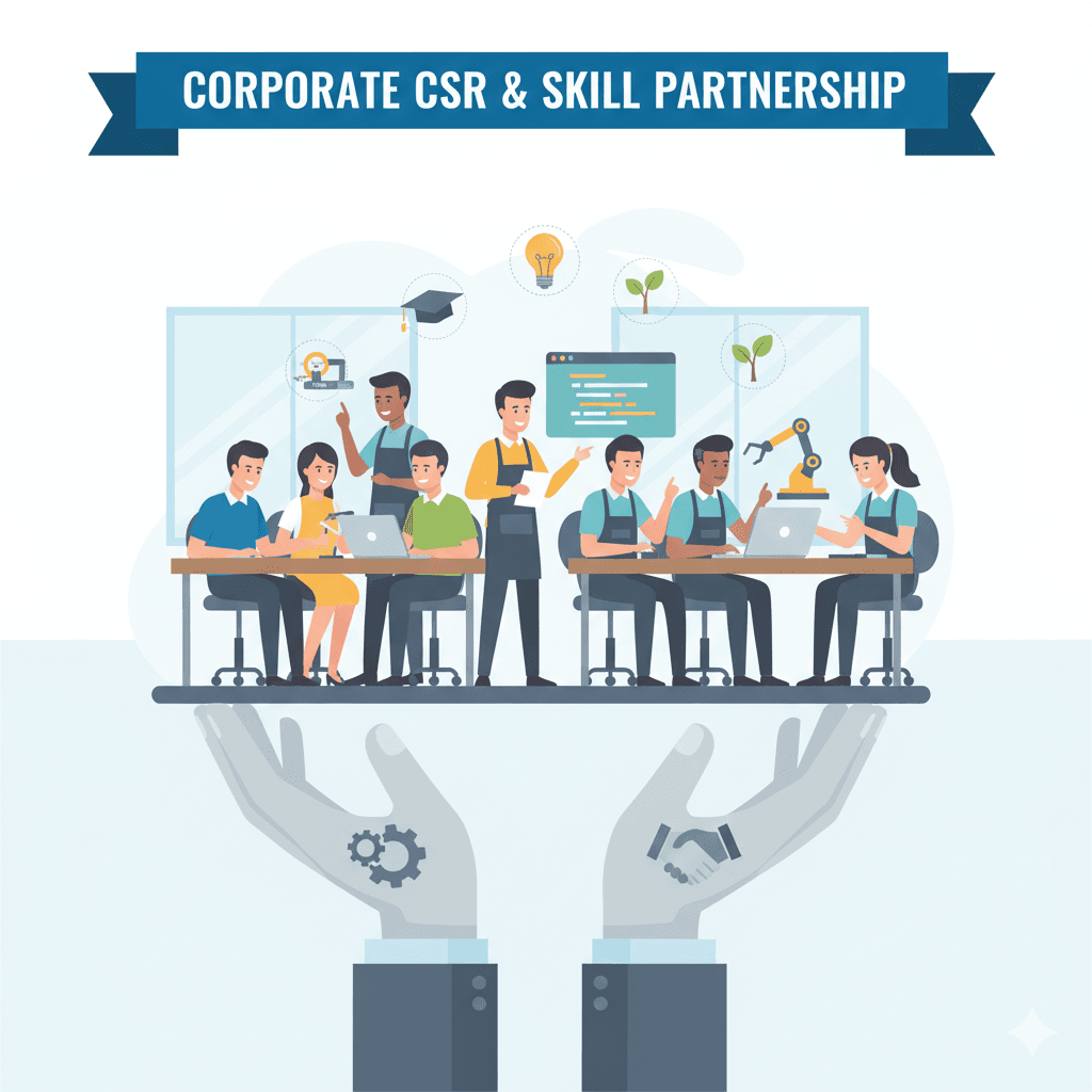 Corporate Social Responsibility in vocational training initiatives empowering youth in India.