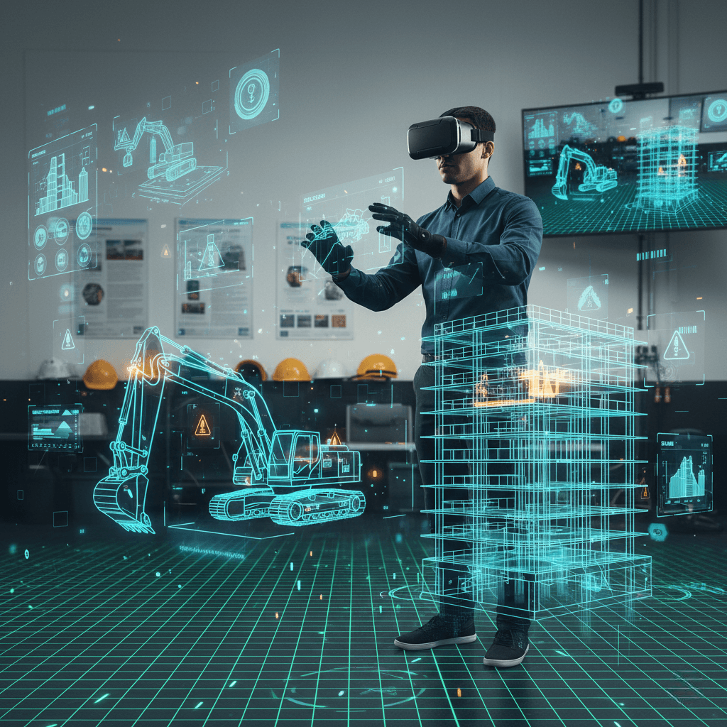 VR and AI job site simulation for advanced skill training.