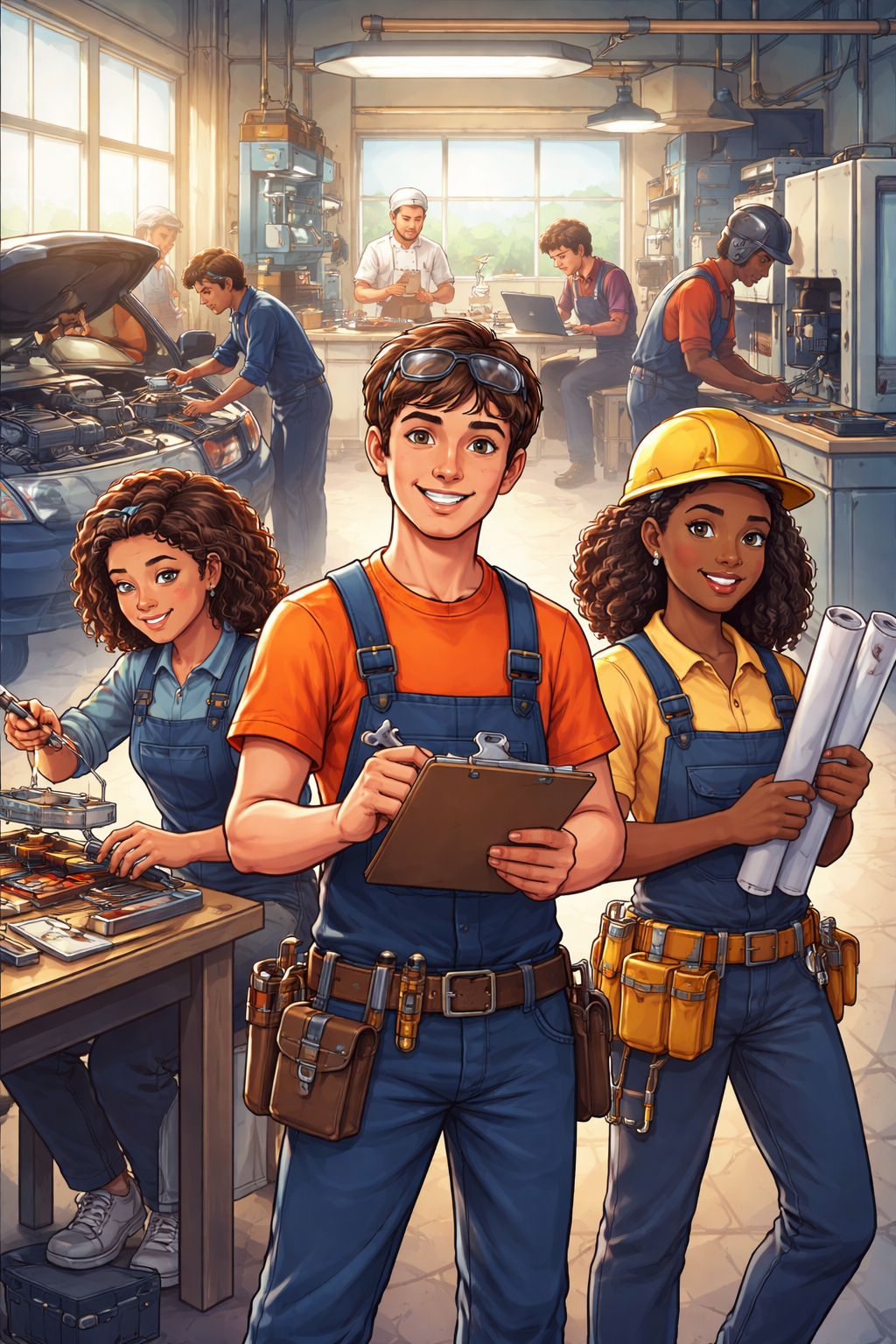 Students gaining practical skills in vocational training to fast-track their careers after school