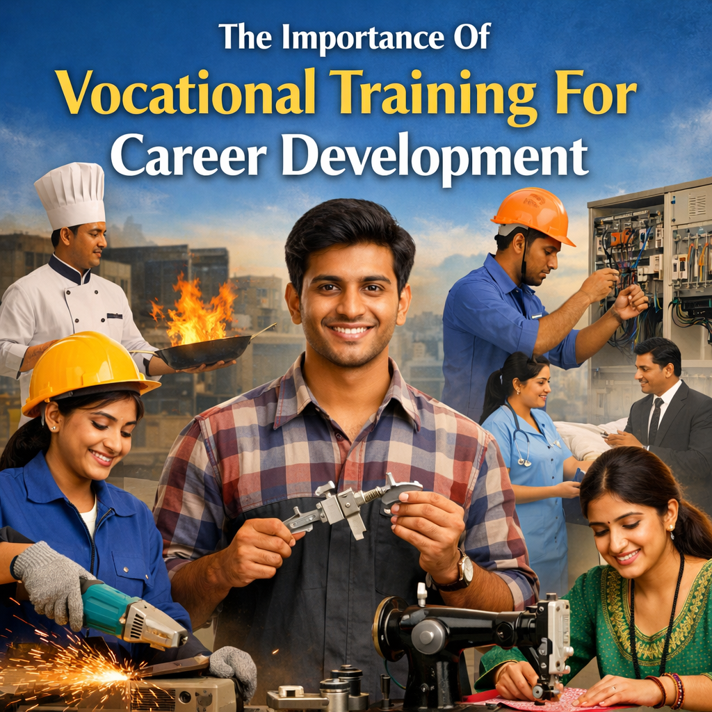 Students learning practical skills in a vocational training workshop for career development