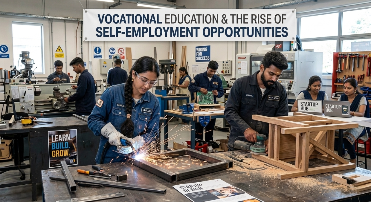 Vocational training enabling skilled professionals to build self-employment and small business opportunities